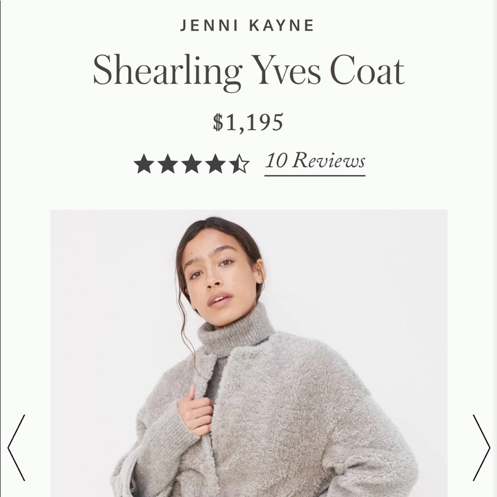 Jenni Kayne Shearling Yves Coat Smoke